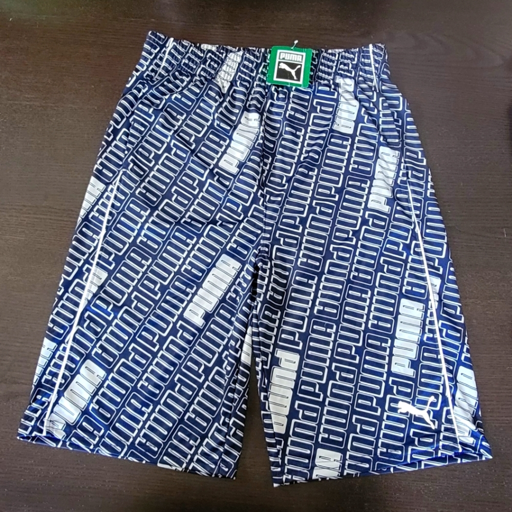 Boys puma blue shorts
